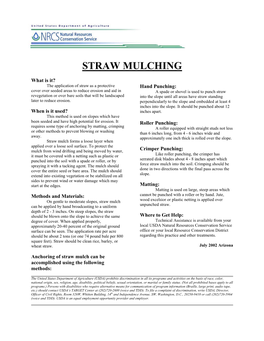 Straw Mulching