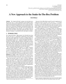 A New Approach to the Snake-In-The-Box Problem