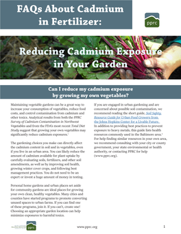 Reducing Cadmium Exposure in Your Garden Faqs About Cadmium In