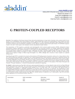 G Protein-Coupled Receptors