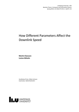 How Different Parameters Affect the Downlink Speed