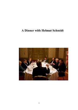 A Dinner with Helmut Schmidt