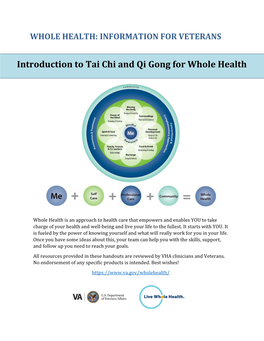 Introduction to Tai Chi and Qi Gong for Whole Health