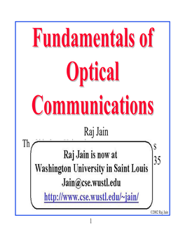 Fundamentals of Optical Communications