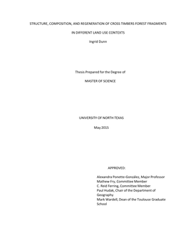 Structure, Composition, and Regeneration of Cross Timbers Forest Fragments in Different Land Use Contexts