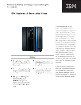 IBM System Z9 Enterprise Class