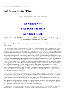 [Idcyr.Ebook] Hombre Pdf Free