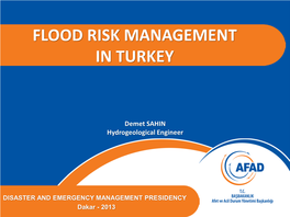 Flood Risk Management in Turkey