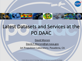 Latest Datasets and Services at the PO.DAAC