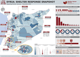 SYRIA: SHELTER RESPONSE SNAPSHOT Syria Hub Sheltercluster.Org Reporting Period: January - December 2016 Coordinating Humanitarian Shelter