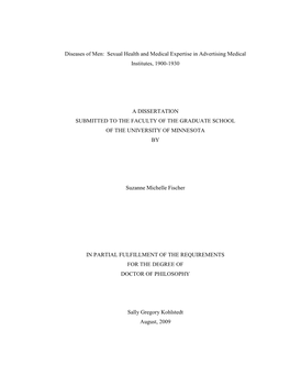 Suzanne Fischer Dissertation