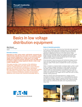 Basics in Low Voltage Distribution Equipment