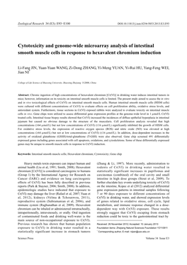 Cytotoxicity and Genome-Wide Microarray Analysis of Intestinal Smooth Muscle Cells in Response to Hexavalent Chromium Induction