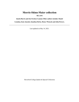 Morris-Shinn-Maier Collection