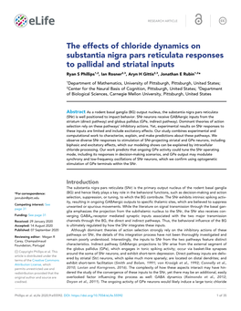 The Effects of Chloride Dynamics on Substantia Nigra Pars Reticulata