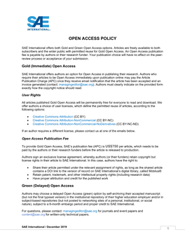 Open Access Policy