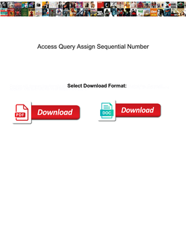 Access Query Assign Sequential Number