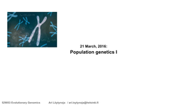 Population Genetics I