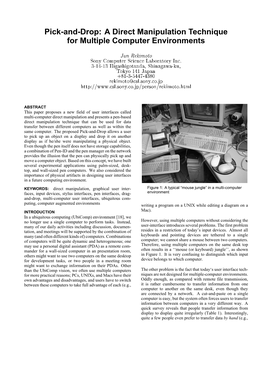 Pick-And-Drop: a Direct Manipulation Technique for Multiple Computer