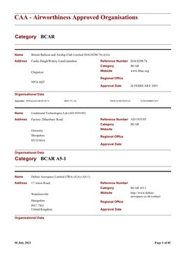 CAA - Airworthiness Approved Organisations