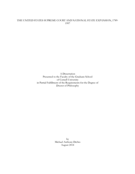 The United States Supreme Court and National State Expansion, 1789- 1997