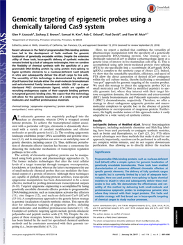 Genomic Targeting of Epigenetic Probes Using a Chemically Tailored Cas9 System