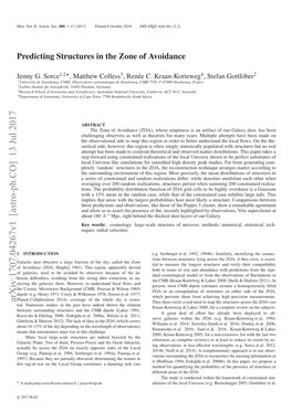 Predicting Structures in the Zone of Avoidance