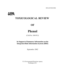 Toxicological Review of Phenol