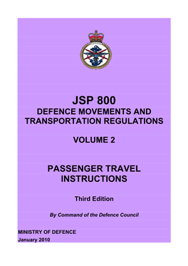 Jsp 800 Defence Movements and Transportation Regulations