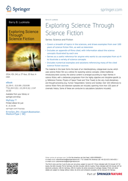 Exploring Science Through Science Fiction Series: Science and Fiction