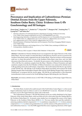 Provenance and Implication of Carboniferous–Permian Detrital