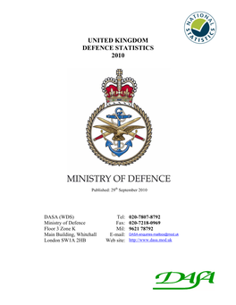 United Kingdom Defence Statistics 2010