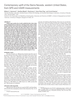 Contemporary Uplift of the Sierra Nevada, Western United States, from GPS and Insar Measurements