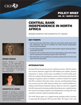 Central Bank Independence in North Africa