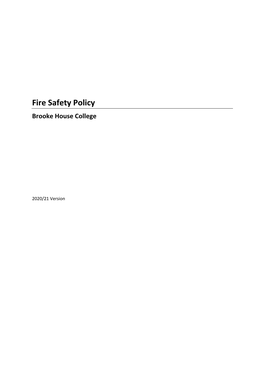 Fire Safety Policy