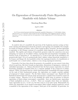 On Eigenvalues of Geometrically Finite Hyperbolic Manifolds With