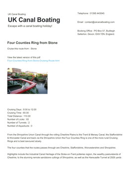 Four Counties Ring from Stone | UK Canal Boating