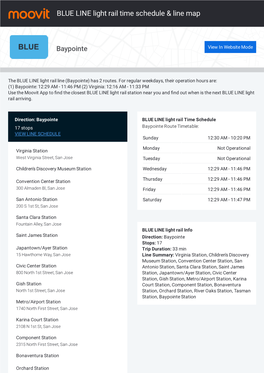 BLUE LINE Light Rail Time Schedule & Line Route