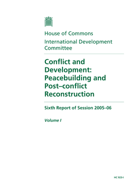 Peacebuilding and Post–Conflict Reconstruction