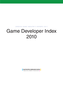 Game Developer Index 2010 Foreword