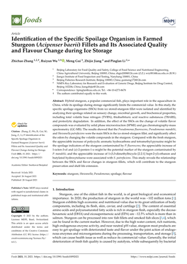 Identification of the Specific Spoilage Organism in Farmed Sturgeon