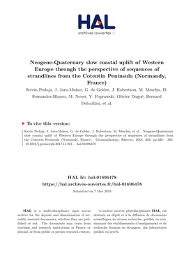 Neogene-Quaternary Slow Coastal Uplift of Western Europe Through The