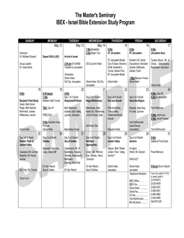 Israel Bible Extension Study Program