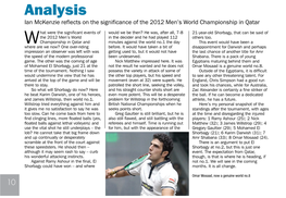 Analysis Ian Mckenzie Reflects on the Significance of the 2012 Men’S World Championship in Qatar