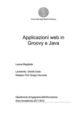 Applicazioni Web in Groovy E Java