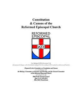 Constitution & Canons of the Reformed Episcopal Church