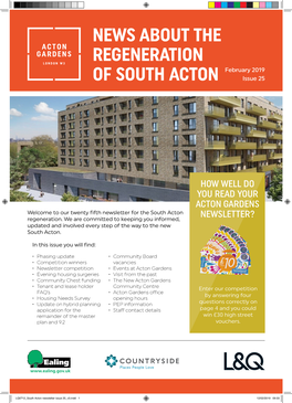 NEWS ABOUT the REGENERATION of SOUTH ACTON February 2019