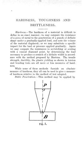 HARDNESS, Toeghness and BRITTLENESS. FI . I