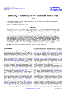 Sensitivity of Type Ia Supernovae to Electron Capture Rates E