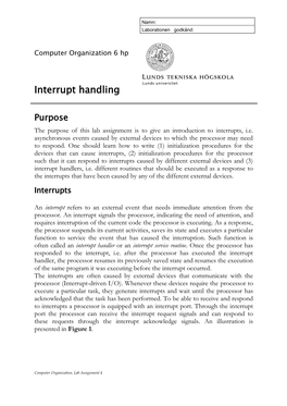 Interrupt Handling